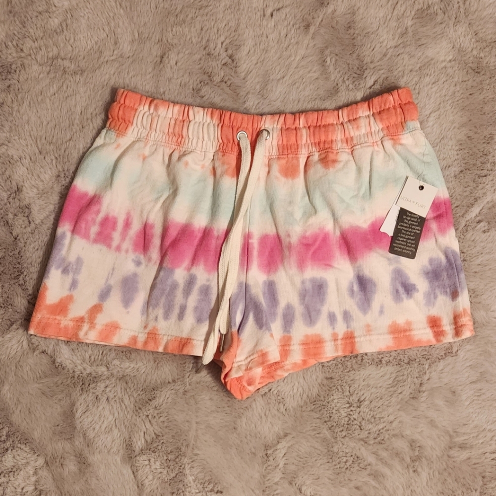 Ultra Flirt junior's shorts size large, mulit colored tie-dyed
